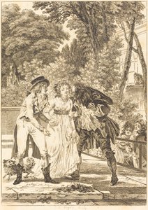 De teruggegeven kus door Charles Louis Lingée after Jacques Louis François Touzé