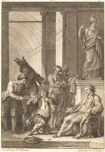 De boer door Charles Louis Lingée after Jean Honoré Fragonard