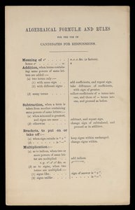 Algebraïsche formules en regels voor kandidaten voor Responsions, Oxford University Press door Charles Lutwidge Dodgson