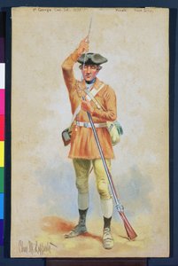 Uniformen van de Amerikaanse Revolutie: 1777 Privé Veldkleding van de 1e Georgia Continentale Infanterie