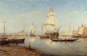 Galeien en gondels in het bassin van San Marco (Venetië) door Charles Malfroy