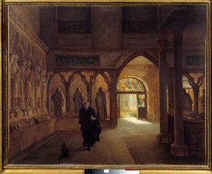 De beeldhouwwerkkamer uit de 14e eeuw in het Musée des Monuments Français door Charles Marie Bouton