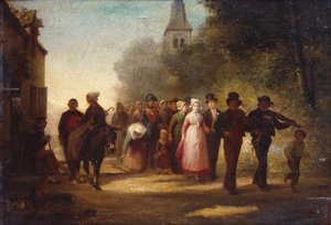 Het Dorpshuwelijk, 1872 door Charles Marie Lhuillier