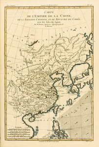 Het Chinese Rijk, Chinese Tartary en het Koninkrijk Korea, met de Eilanden van Japan, uit Atlas de Toutes les Parties Connues du Globe Terrestre door Guillaume Raynal (1713-96) gepubliceerd in 1780 door Charles Marie Rigobert Bonne