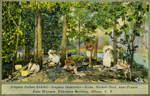 Iroquois Indianen tentoonstelling, Staatsmuseum, Albany door Charles Marion Russell