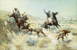Moeder op de Boerderij, 1908 door Charles Marion Russell