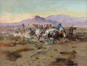 De aanval, 1900 door Charles Marion Russell