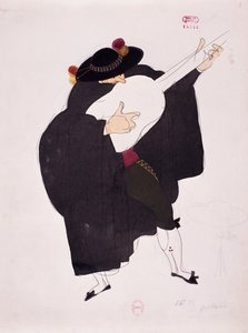 Kostuum voor het personage van gitarist uit De Barbier van Sevilla door Gioacchino Rossini door Charles Martin
