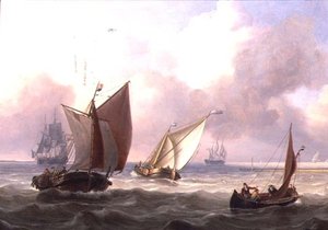 Nederlandse Pinks in een Zwelling bij een Steiger