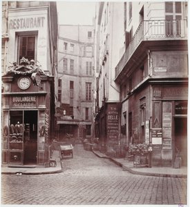 Impasse St. Claude, vanaf Rue St. Sauveur, Parijs, tussen 1858-78 door Charles Marville