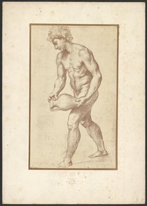 [Man met een vaas van Raphaël]. door Charles Marville