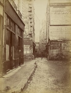 Rue Tirechappe, gezien vanaf de rue Saint-Honoré door Charles Marville