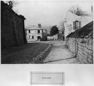 Rue des Saules, Parijs, 1858-78 door Charles Marville
