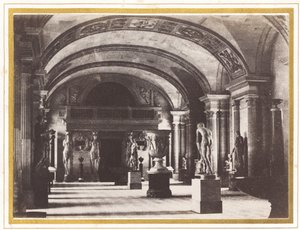 Salle des Cariatides, in het Louvre Museum, ca. 1851 door Charles Marville