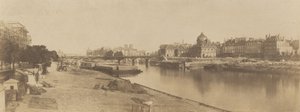 De Seine vanaf de Pont du Carrousel richting Notre Dame, 1853 door Charles Marville