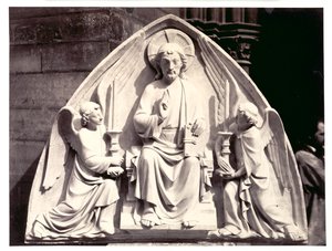 Tympanon, Kathedraal van Straatsburg, ca. 1863 door Charles Marville