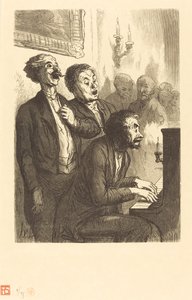 De Salon Zangers door Charles Maurand after Honoré Daumier