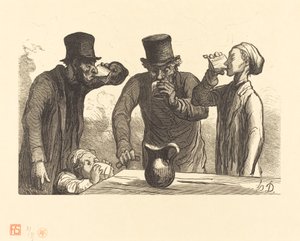 Fysiologie van de drinker: de vier leeftijden door Charles Maurand after Honoré Daumier