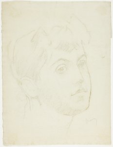 Portretkop van een jonge vrouw door Charles Maurin