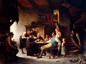 Het nieuws lezen, 1887 door Charles Meer Webb