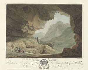 Gezicht op een landschap vanuit de Grot van de Draak