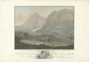 Gletsjer bij de vallei van Grindelwald door Charles Melchior Descourtis