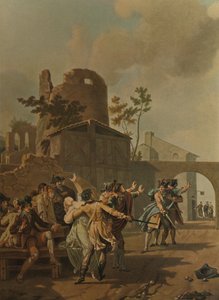 La Rixe, De Ruzie, ca. 1780, 1913 door Charles Melchior Descourtis