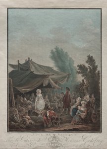 Dorpsbruiloft door Charles Melchior Descourtis