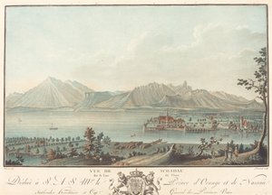 Vue de Schadau door Charles Melchior Descourtis