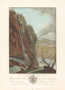 Gezicht op de Schild-Wald-Bach genomen in de winter door Charles Melchior Descourtis after Caspar Wolf