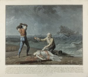 Paul en Virginie door Charles Melchior & Schall Jean (1752-1825) Descourtis