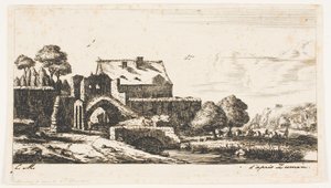Een watermolen bij Saint-Denis door Charles Meryon