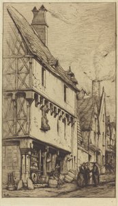 Oude woning in Bourges, genaamd "Het huis van de muzikant" door Charles Meryon