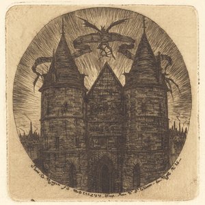 Oude poort van het Paleis van Justitie, Parijs door Charles Meryon