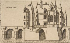 Château de Chenonceau, nr. 2, 1856 door Charles Meryon