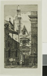 Kerk van St. Etienne du Mont, Parijs door Charles Meryon