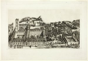 Collège Henry IV (of Lycée Napoléon), Parijs door Charles Meryon