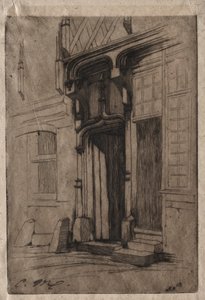Deur van een oud klooster in de Rue Mirabeau, Bourges door Charles Meryon