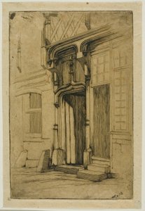 Deur van een Oud Klooster, in de rue Mirabeau, Bourges door Charles Meryon
