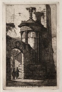 Ingang van het Franse Kapucijnenklooster in Athene, 1854 door Charles Meryon