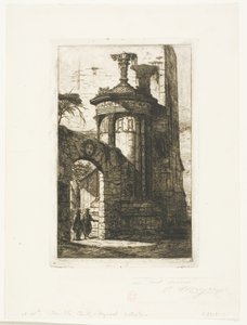 Ingang van het Franse Kapucijnenklooster in Athene door Charles Meryon
