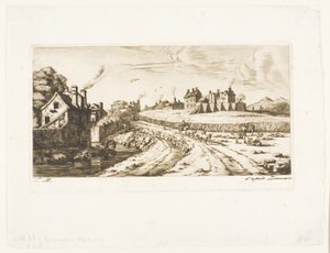 Ingang naar de Buitenwijk van Saint-Marceau, Parijs door Charles Meryon