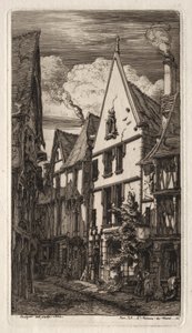 Etchings van Parijs: à Bourges door Charles Meryon