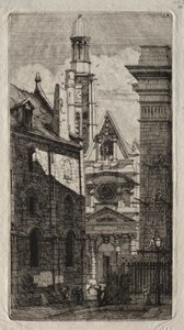 Etsen van Parijs: Kerk van Sint Stefanus van de Berg door Charles Meryon