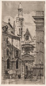 Etsen van Parijs: Kerk van St. Stephen van de Berg