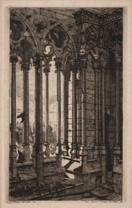 Etsen van Parijs: De Galerij van Notre Dame door Charles Meryon