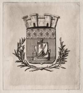 Etsen van Parijs: De Symbolische Wapens van de Stad Parijs, 1854