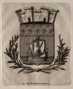 Etsen van Parijs: De Symbolische Wapens van de Stad Parijs, 1854