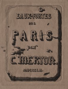 Etsen van Parijs: Titelpagina door Charles Meryon
