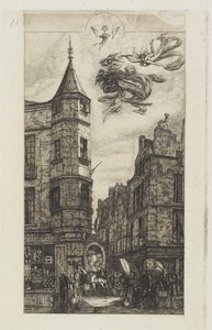 Huis met een torentje, nr. 22, 1861 door Charles Meryon